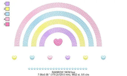 Cloud embroidery design - Rainbow embroidery designs machine embroidery pattern - Baby girl embroidery file - digital download sky rainbow Marcia Embroidery