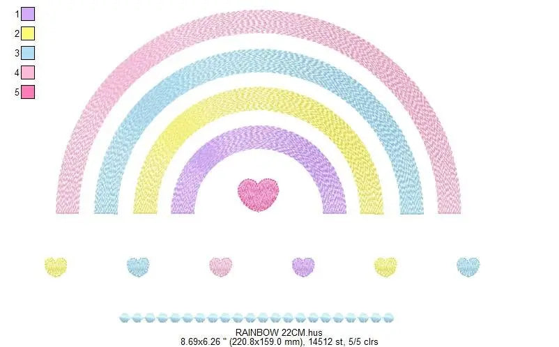 Cloud embroidery design - Rainbow embroidery designs machine embroidery pattern - Baby girl embroidery file - digital download sky rainbow Marcia Embroidery