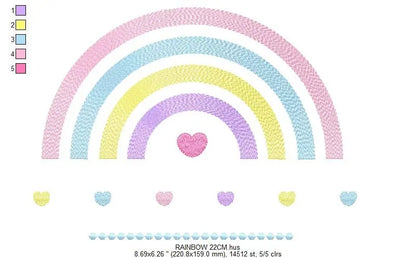 Cloud embroidery design - Rainbow embroidery designs machine embroidery pattern - Baby girl embroidery file - digital download sky rainbow Marcia Embroidery