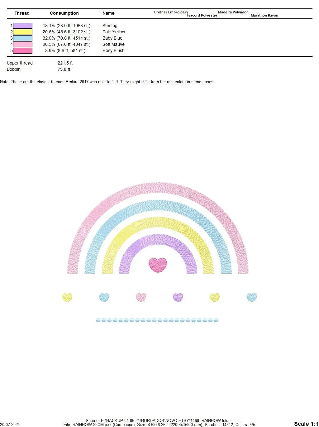 Cloud embroidery design - Rainbow embroidery designs machine embroidery pattern - Baby girl embroidery file - digital download sky rainbow Marcia Embroidery