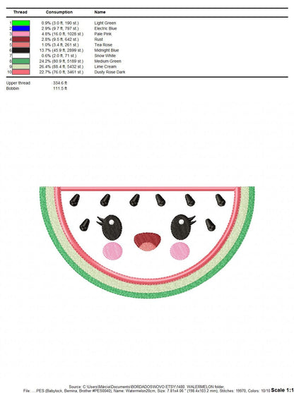 Watermelon embroidery designs - Fruit embroidery design machine embroidery pattern - Watermelon applique design - Kitchen embroidery file