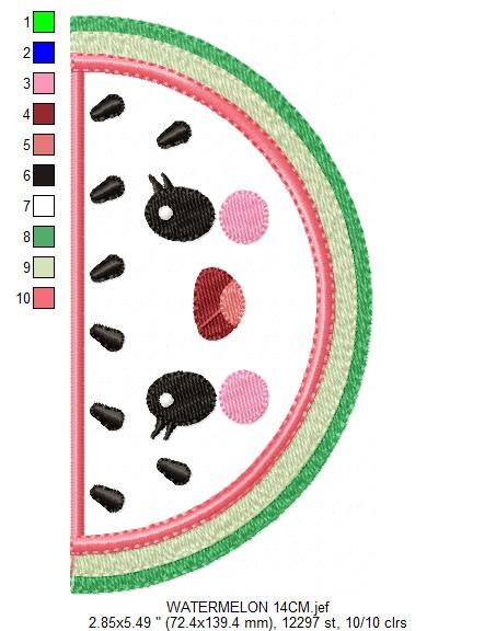 Watermelon embroidery designs - Fruit embroidery design machine embroidery pattern - Watermelon applique design - Kitchen embroidery file