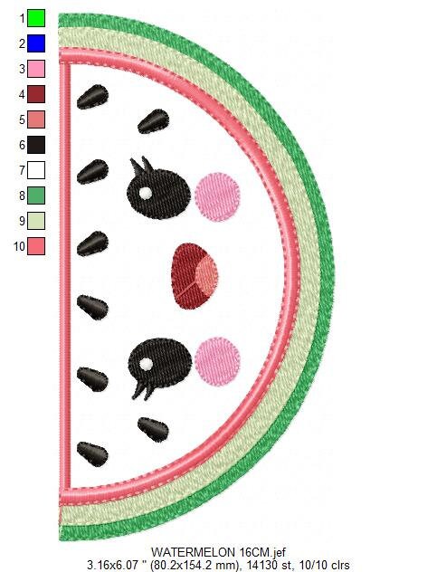 Watermelon embroidery designs - Fruit embroidery design machine embroidery pattern - Watermelon applique design - Kitchen embroidery file