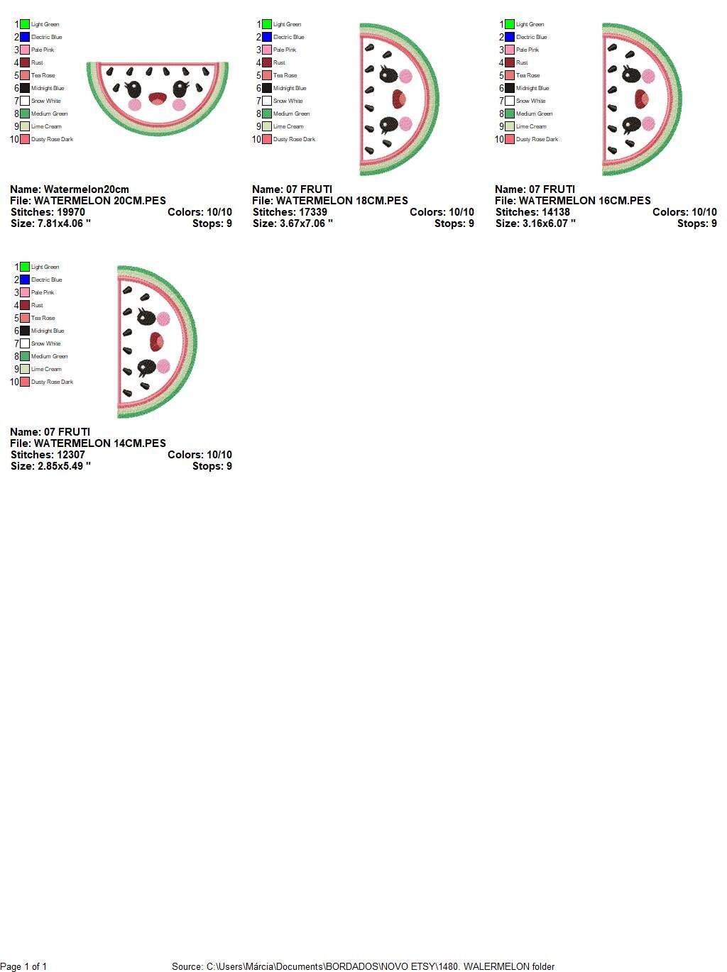 Watermelon embroidery designs - Fruit embroidery design machine embroidery pattern - Watermelon applique design - Kitchen embroidery file