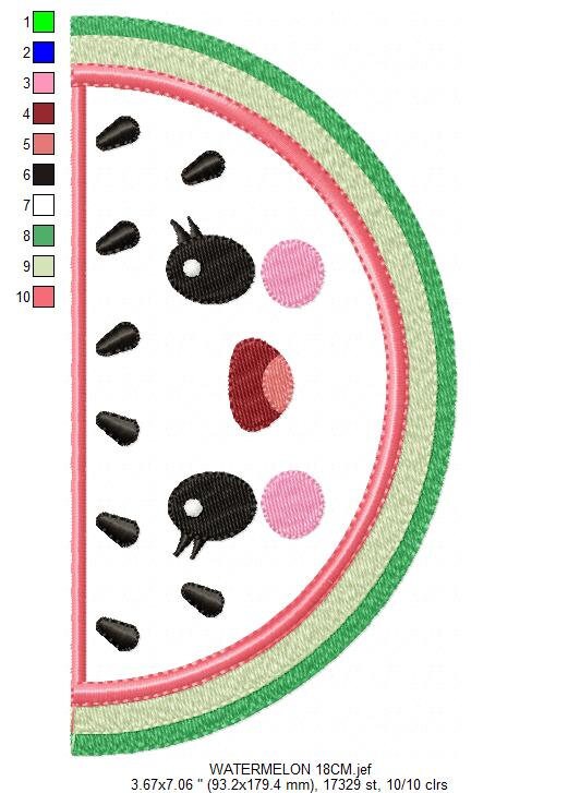 Watermelon embroidery designs - Fruit embroidery design machine embroidery pattern - Watermelon applique design - Kitchen embroidery file