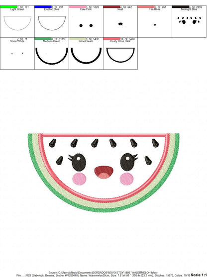 Watermelon embroidery designs - Fruit embroidery design machine embroidery pattern - Watermelon applique design - Kitchen embroidery file