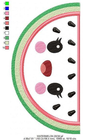 Watermelon embroidery designs - Fruit embroidery design machine embroidery pattern - Watermelon applique design - Kitchen embroidery file