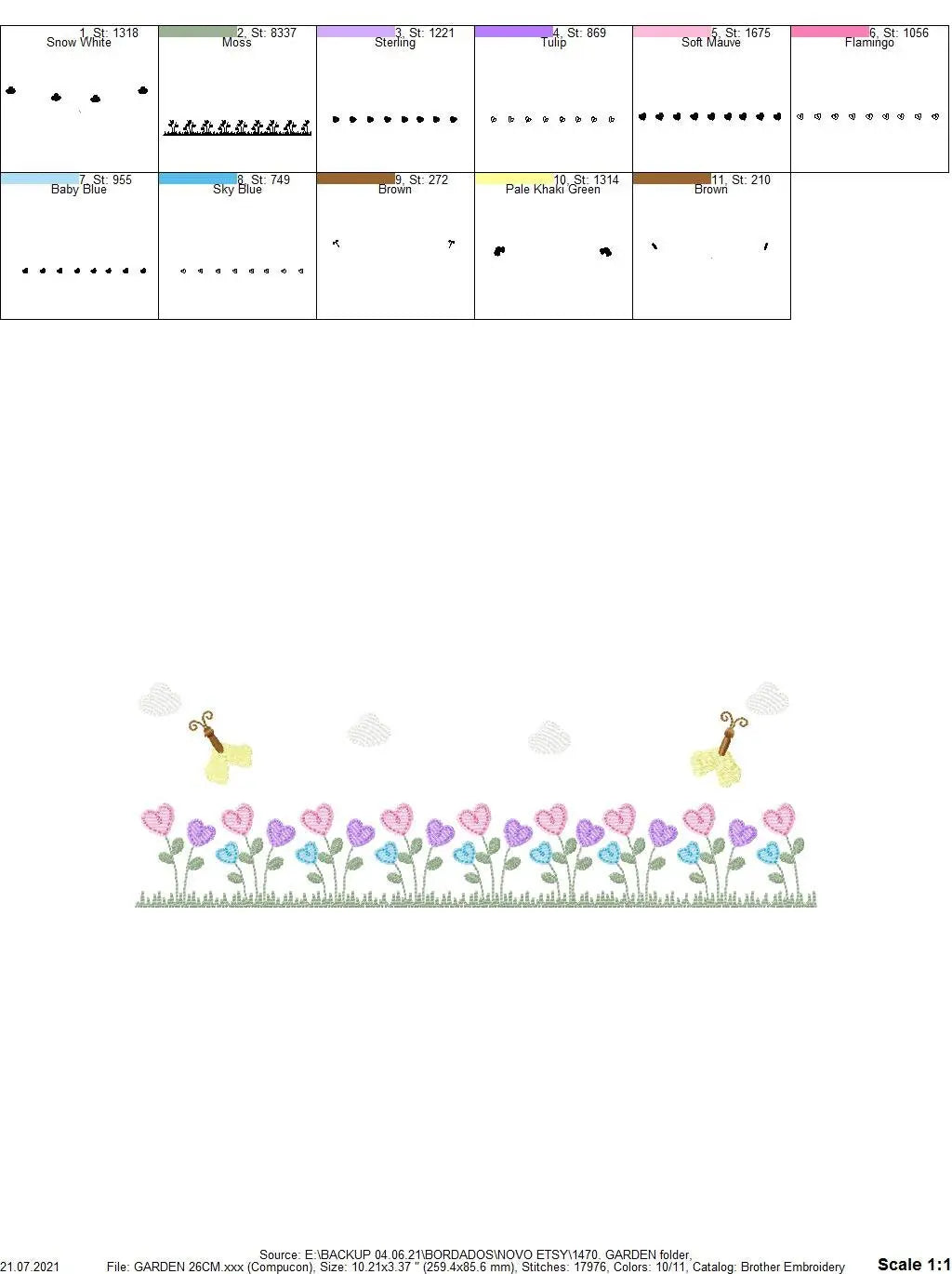 Flower garden embroidery designs - Spring flowers with butterflies machine embroidery pattern - Kitchen tea towel - Instant digital download Marcia Embroidery