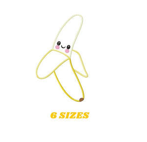 Banana embroidery designs - Fruit embroidery design machine embroidery pattern - Kitchen embroidery file - Banana applique design pes jef