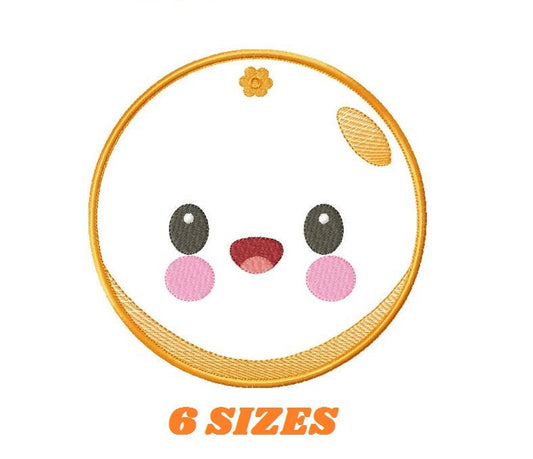 Orange embroidery designs - Fruit embroidery design machine embroidery pattern - Kitchen embroidery file - Orange applique design pes jef