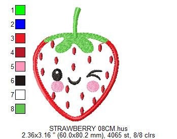 Strawberry embroidery designs - Fruit embroidery design machine embroidery pattern - Kitchen embroidery file - Strawberry applique design
