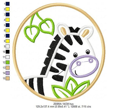 Zebra embroidery designs - Animal embroidery design machine embroidery pattern - Safari embroidery file - Zebra applique design download