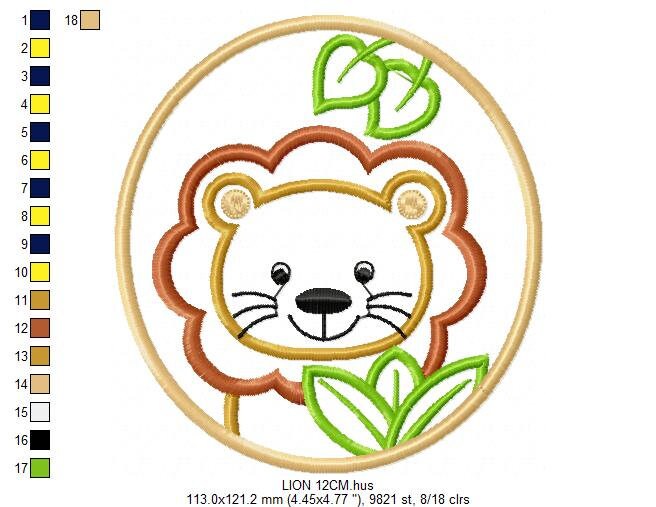 Lion embroidery designs - Animal embroidery design machine embroidery pattern - Safari embroidery file - Lion applique design download