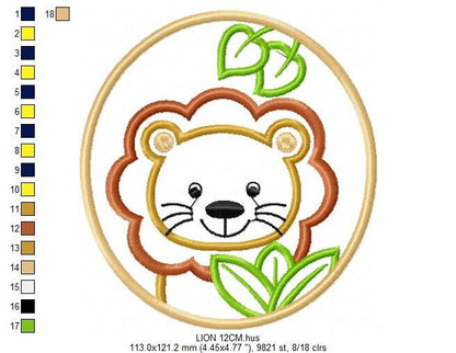 Lion embroidery designs - Animal embroidery design machine embroidery pattern - Safari embroidery file - Lion applique design download