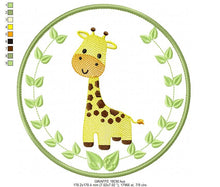 Load image into Gallery viewer, Giraffe embroidery designs - Safari embroidery design machine embroidery pattern - Animal embroidery file - giraffe applique frame pes jef
