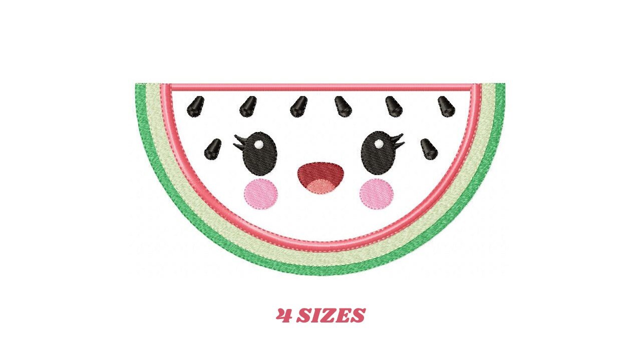 Watermelon embroidery designs - Fruit embroidery design machine embroidery pattern - Watermelon applique design - Kitchen embroidery file
