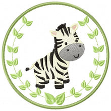 Laden Sie das Bild in den Galerie-Viewer, Zebra embroidery designs - Safari embroidery design machine embroidery pattern - Animal embroidery file - Zebra with applique frame pes jef
