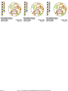 Monkey embroidery designs - Safari embroidery design machine embroidery pattern - Giraffe embroidery file - animal monkey applique frame