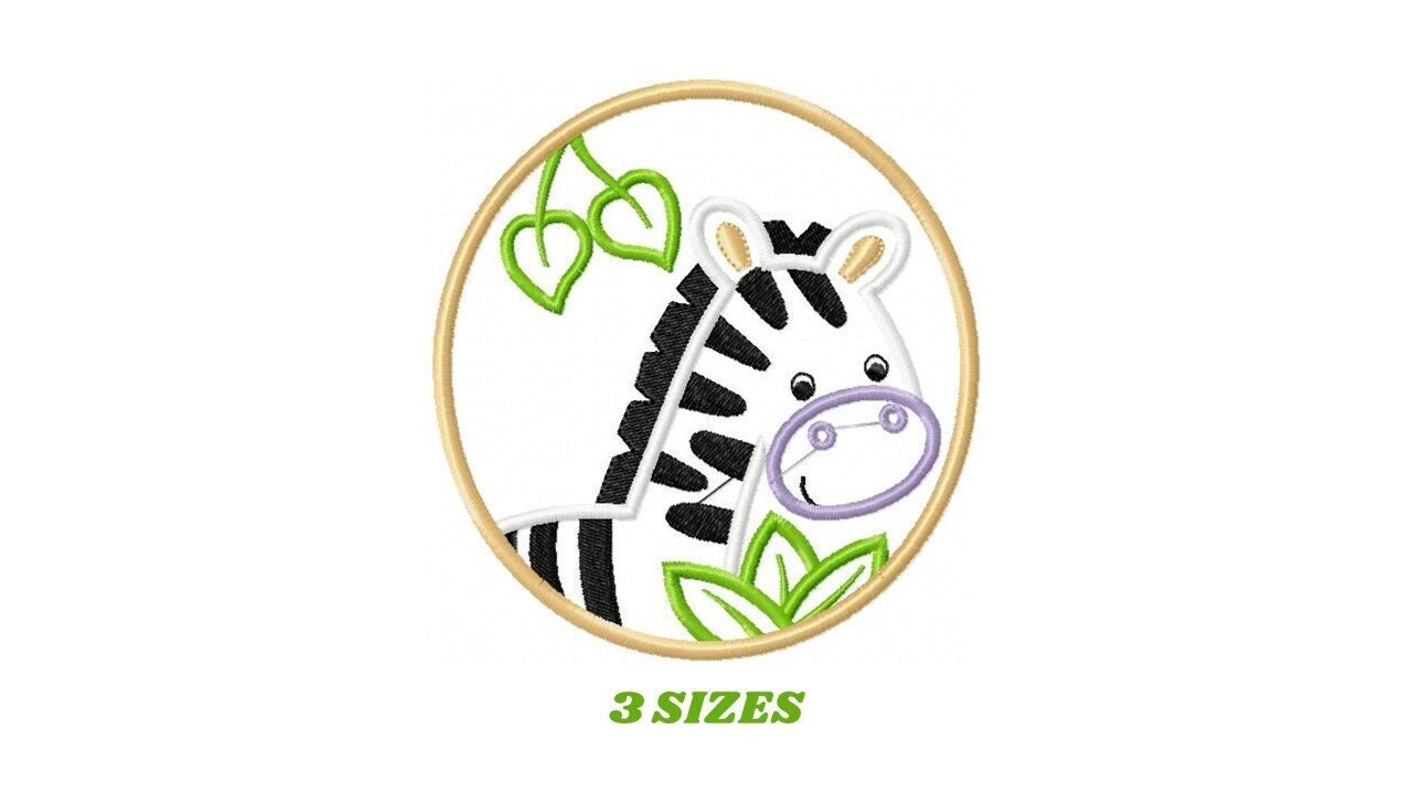 Zebra embroidery designs - Animal embroidery design machine embroidery pattern - Safari embroidery file - Zebra applique design download