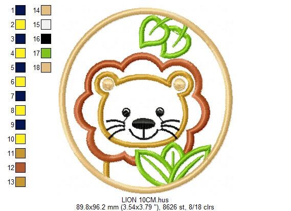Lion embroidery designs - Animal embroidery design machine embroidery pattern - Safari embroidery file - Lion applique design download