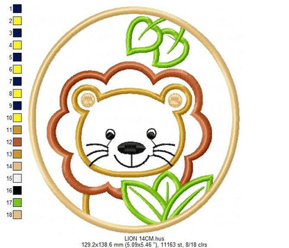 Lion embroidery designs - Animal embroidery design machine embroidery pattern - Safari embroidery file - Lion applique design download