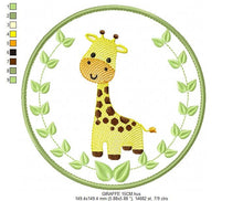 Load image into Gallery viewer, Giraffe embroidery designs - Safari embroidery design machine embroidery pattern - Animal embroidery file - giraffe applique frame pes jef
