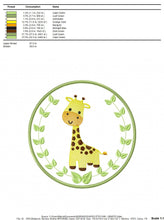 Cargar imagen en el visor de la galería, Giraffe embroidery designs - Safari embroidery design machine embroidery pattern - Animal embroidery file - giraffe applique frame pes jef
