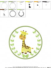 Load image into Gallery viewer, Giraffe embroidery designs - Safari embroidery design machine embroidery pattern - Animal embroidery file - giraffe applique frame pes jef
