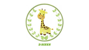 Giraffe embroidery designs - Safari embroidery design machine embroidery pattern - Animal embroidery file - giraffe applique frame pes jef