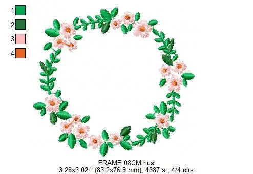Monogram Frame embroidery designs - Flower embroidery design machine embroidery pattern - Flowers wreath embroidery file - girl embroidery Marcia Embroidery