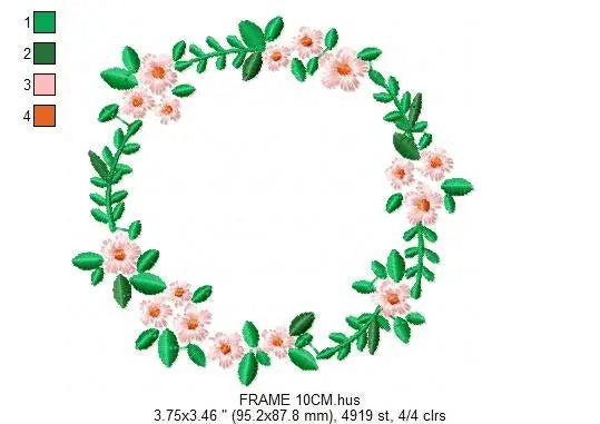 Monogram Frame embroidery designs - Flower embroidery design machine embroidery pattern - Flowers wreath embroidery file - girl embroidery Marcia Embroidery