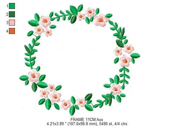 Monogram Frame embroidery designs - Flower embroidery design machine embroidery pattern - Flowers wreath embroidery file - girl embroidery Marcia Embroidery