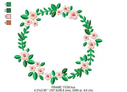 Monogram Frame embroidery designs - Flower embroidery design machine embroidery pattern - Flowers wreath embroidery file - girl embroidery Marcia Embroidery