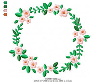 Load image into Gallery viewer, Monogram Frame embroidery designs - Flower embroidery design machine embroidery pattern - Flowers wreath embroidery file - girl embroidery
