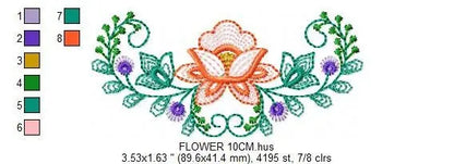 Flower Frame embroidery designs - Flower embroidery design machine embroidery pattern - Wreath embroidery file - baby girl embroidery pes Marcia Embroidery