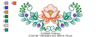 Flower Frame embroidery designs - Flower embroidery design machine embroidery pattern - Wreath embroidery file - baby girl embroidery pes Marcia Embroidery