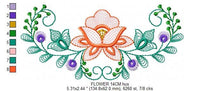 Charger l&#39;image dans la galerie, Flower Frame embroidery designs - Flower embroidery design machine embroidery pattern - Wreath embroidery file - baby girl embroidery pes
