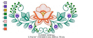 Flower Frame embroidery designs - Flower embroidery design machine embroidery pattern - Wreath embroidery file - baby girl embroidery pes