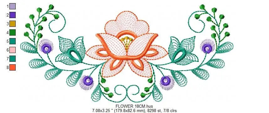 Flower Frame embroidery designs - Flower embroidery design machine embroidery pattern - Wreath embroidery file - baby girl embroidery pes Marcia Embroidery