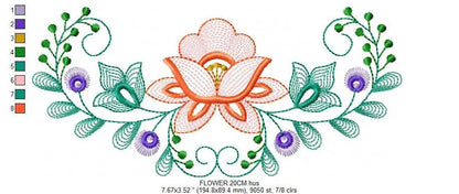Flower Frame embroidery designs - Flower embroidery design machine embroidery pattern - Wreath embroidery file - baby girl embroidery pes Marcia Embroidery