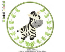 Cargar imagen en el visor de la galería, Zebra embroidery designs - Safari embroidery design machine embroidery pattern - Animal embroidery file - Zebra with applique frame pes jef
