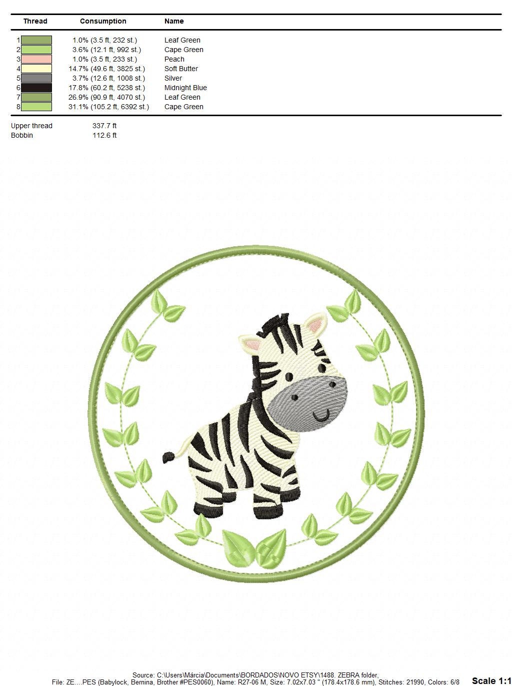 Zebra embroidery designs - Safari embroidery design machine embroidery pattern - Animal embroidery file - Zebra with applique frame pes jef