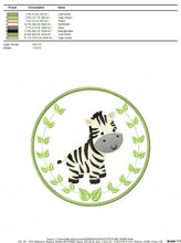 Load image into Gallery viewer, Zebra embroidery designs - Safari embroidery design machine embroidery pattern - Animal embroidery file - Zebra with applique frame pes jef
