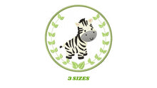 Load image into Gallery viewer, Zebra embroidery designs - Safari embroidery design machine embroidery pattern - Animal embroidery file - Zebra with applique frame pes jef
