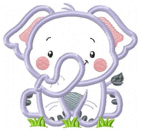 Elephant applique embroidery designs - Safari wild animal machine embroidery pattern - Baby Boy file - Instant digital download pes jef dst