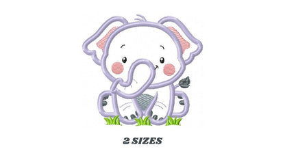 Elephant applique embroidery designs - Safari wild animal machine embroidery pattern - Baby Boy file - Instant digital download pes jef dst