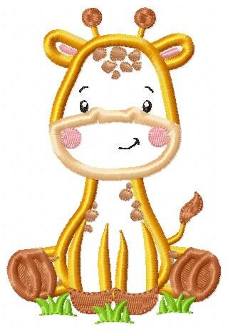 Seating Giraffe embroidery design - Safari Wild Animal machine embroidery pattern - Giraffe applique - Instant download pes jef dst hus vp3