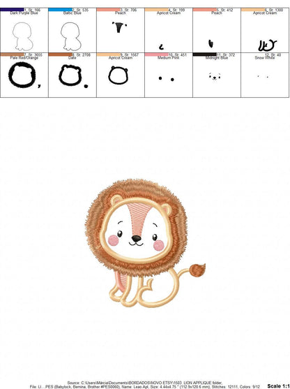 Lion embroidery designs - Safari embroidery design machine embroidery pattern - Animal embroidery file - lion applique design lion pattern