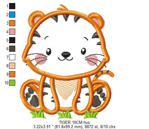 Tiger embroidery design - Forest animals embroidery designs machine embroidery pattern - Tiger applique embroidery - Instant download pes