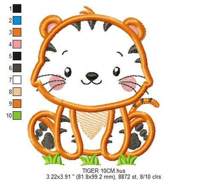 Tiger embroidery design - Forest animals embroidery designs machine embroidery pattern - Tiger applique embroidery - Instant download pes